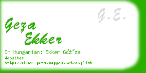 geza ekker business card